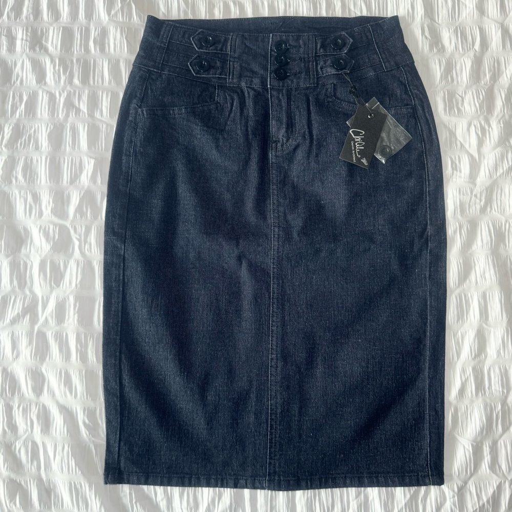 Chiqle Dark Denim Skirt, Small